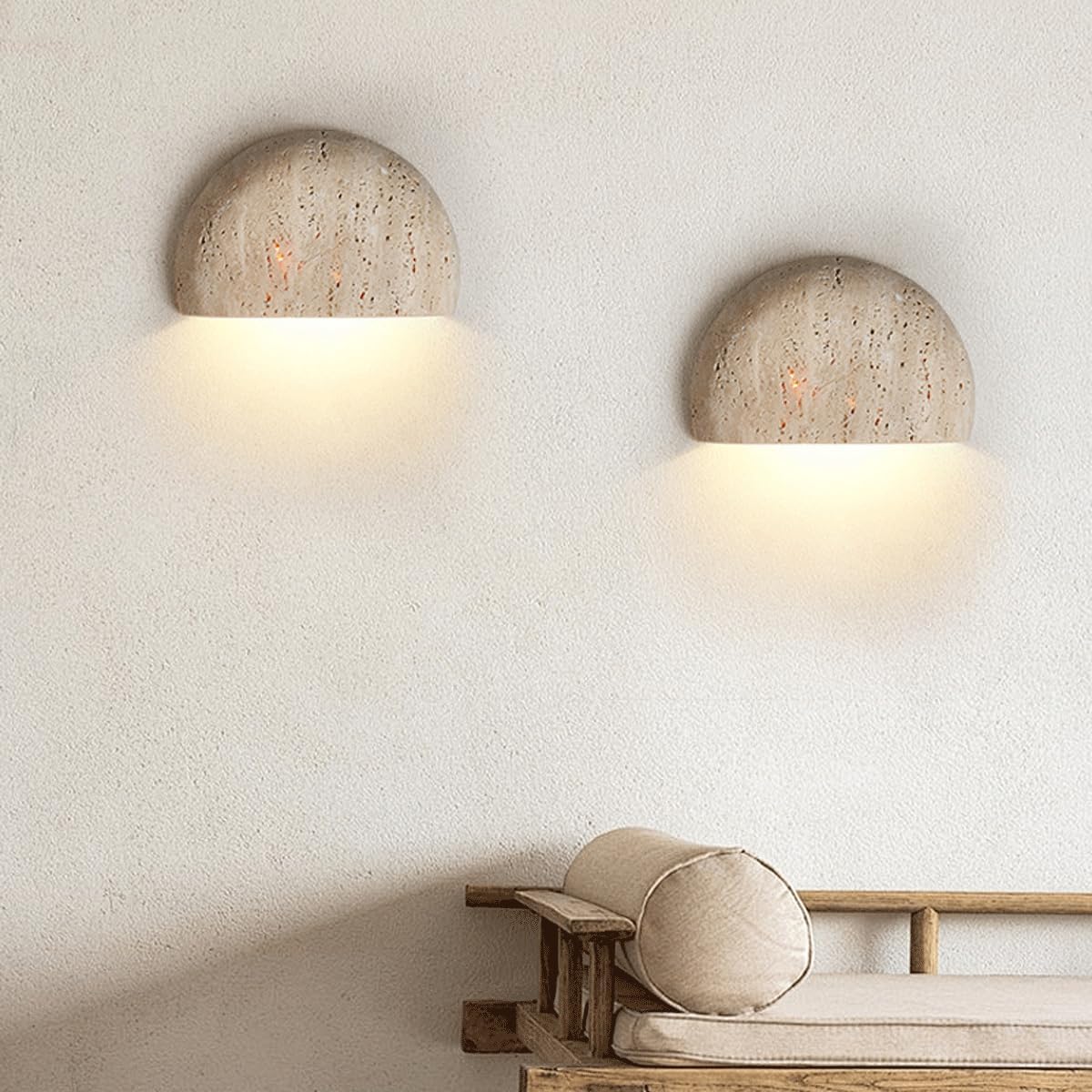 Arc Travertine Wall Lamp