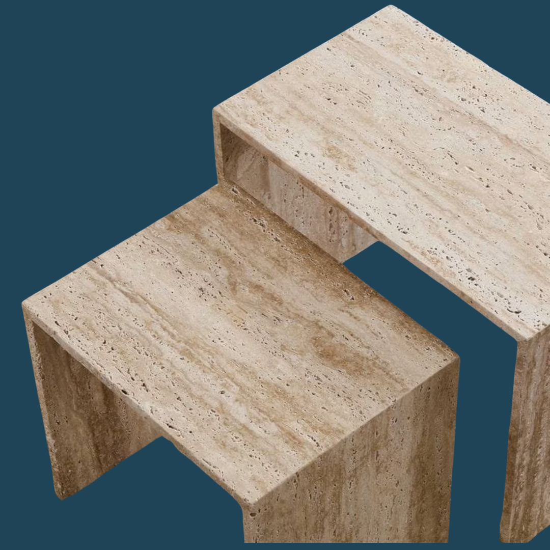 Bullet - Travertine Nest Table Set