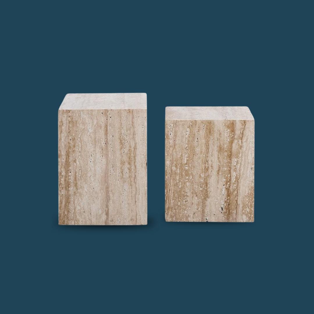 Bullet - Travertine Nest Table Set
