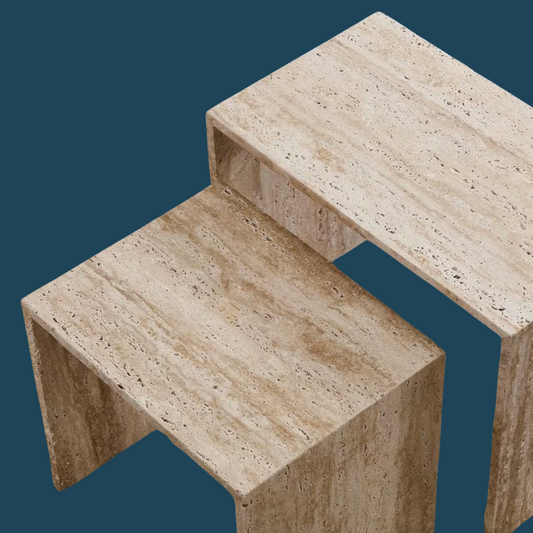 Bullet - Travertine Nest Table Set