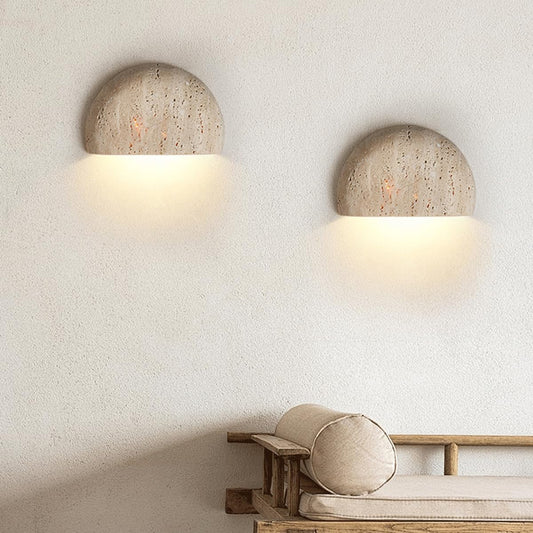 Arc Travertine Wall Lamp