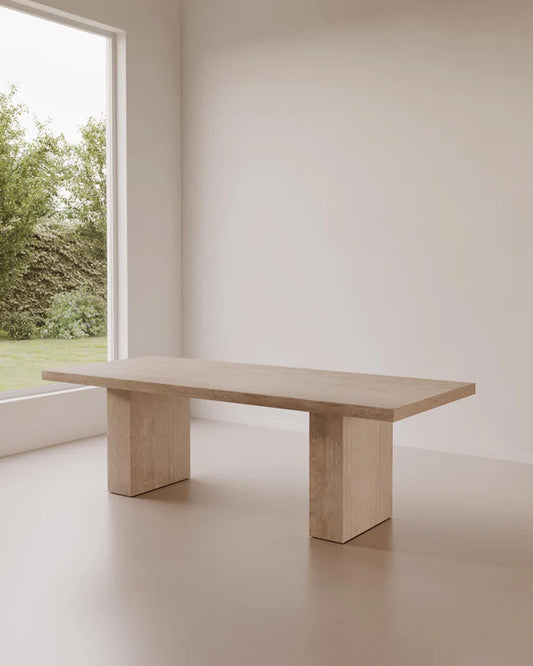 Tierra Bloc - Travertine Dining Table