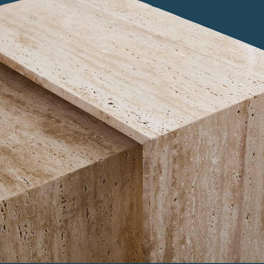 Bullet - Travertine Nest Table Set