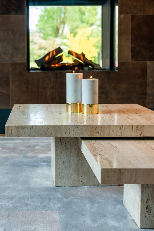 Travertine Square Coffee Tables